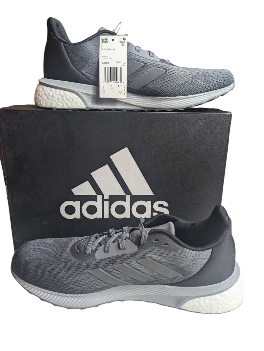 Adidas Astrarun M Running Shoes Sneakers FX0498 Black/Gray Men's Size 9.5 NEW
